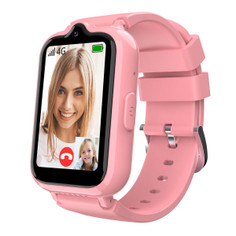 4G Smart Watch with GPS Tracker for Kids Age 5-12,Kids Cell Phone Watch with Video Call Voice Chat Alarm Clock SOS Camera Math Game-Pink product